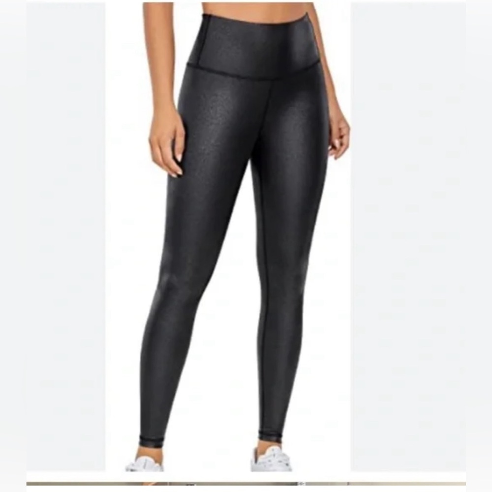 AERIE BLACK HIGH WAISTED FAUX LEATHER LEGGINGS CHILL PLAY MOVE NWT SIZE SMALL - Picture 2 of 10